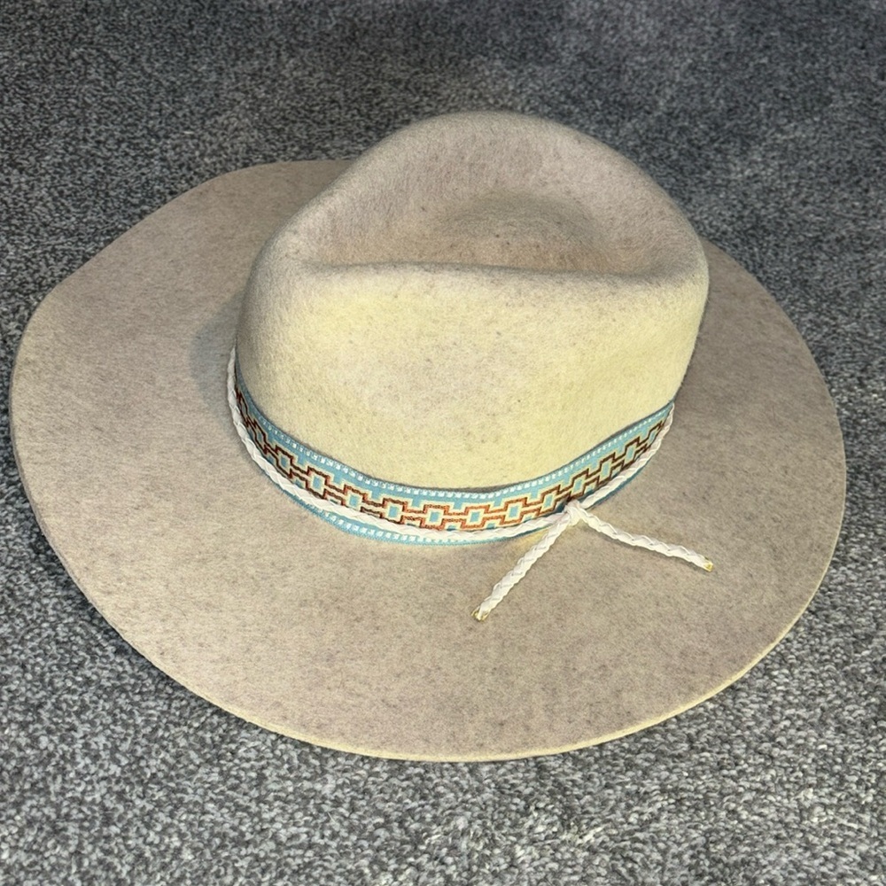 AMERICAN HAT MAKERS Maldives Moon Wide Brim Felt Fedora Size Small 55cm - Picture 2 of 14